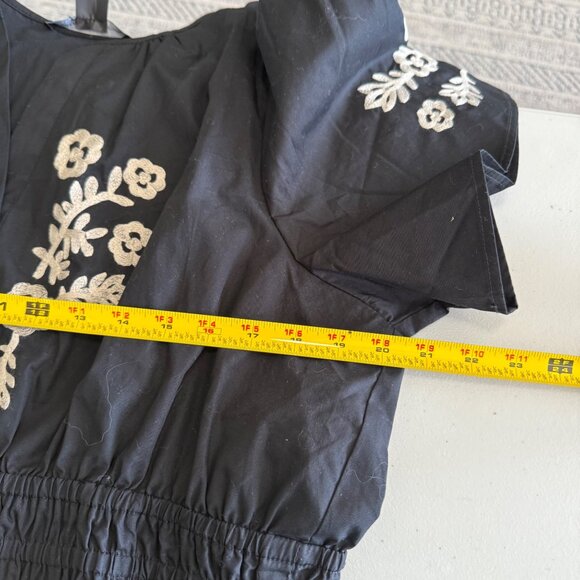 French Connection Black Floral Embroidered Dress w Pockets Womens size XL NEW - Picture 9 of 10